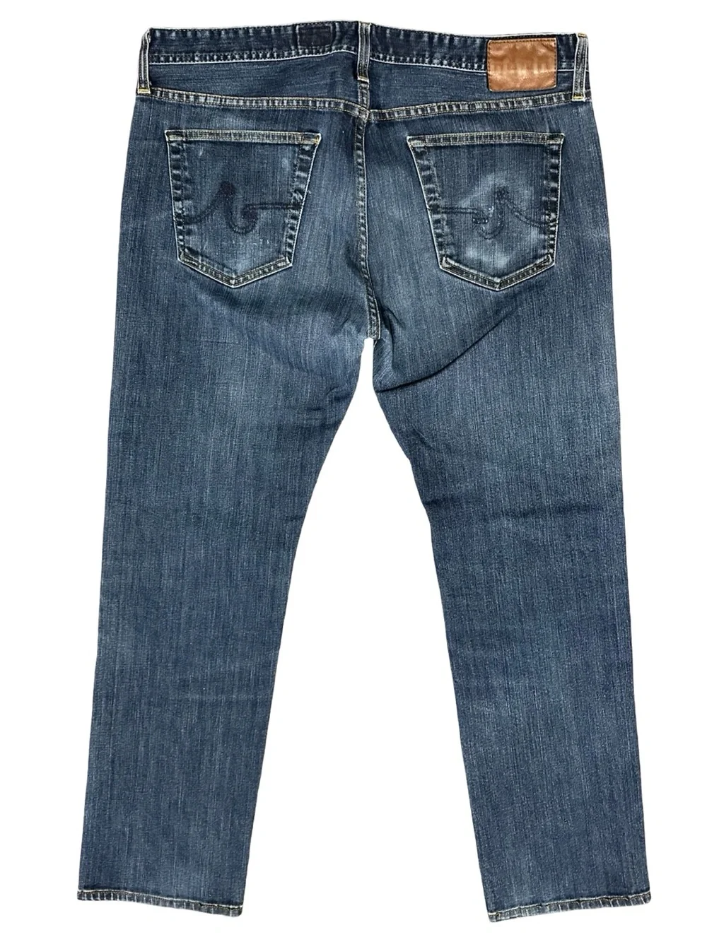 AG Adriano Goldschmied Men’s Size 38 x 30 The Matchbox Hemmed Straight Jeans